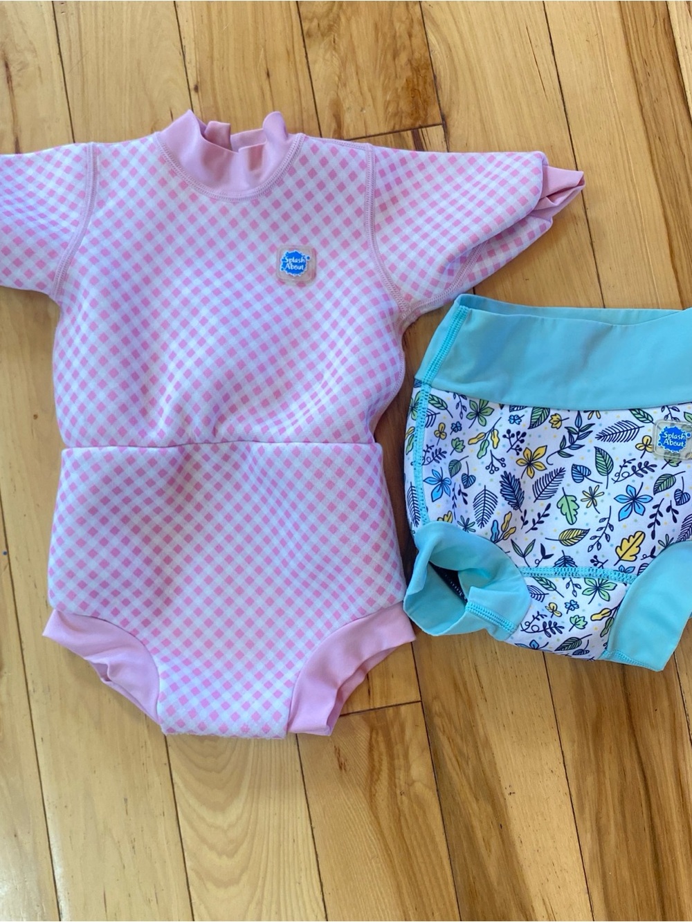 Splash About Pink Gingham One-Piece Swimsuit & Reusable Swim Diaper UV XL 18-24m